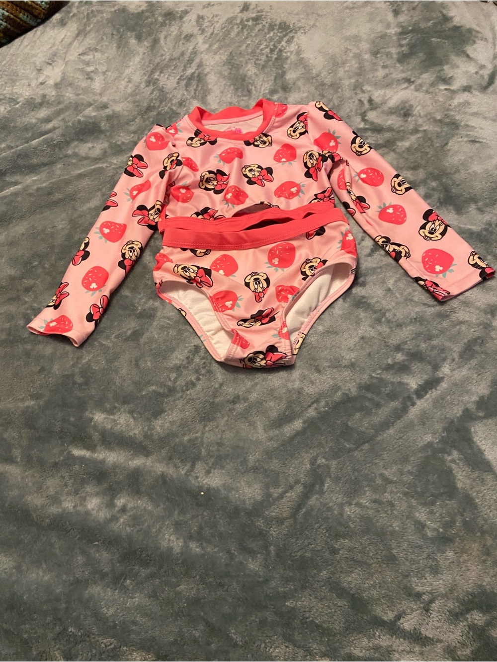 Disney Pink Minnie Mouse Girls Two-Piece Swim Set